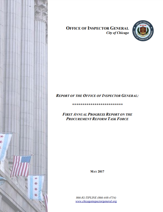 Progress Report on the Procurement Reform Task Force - publication cover