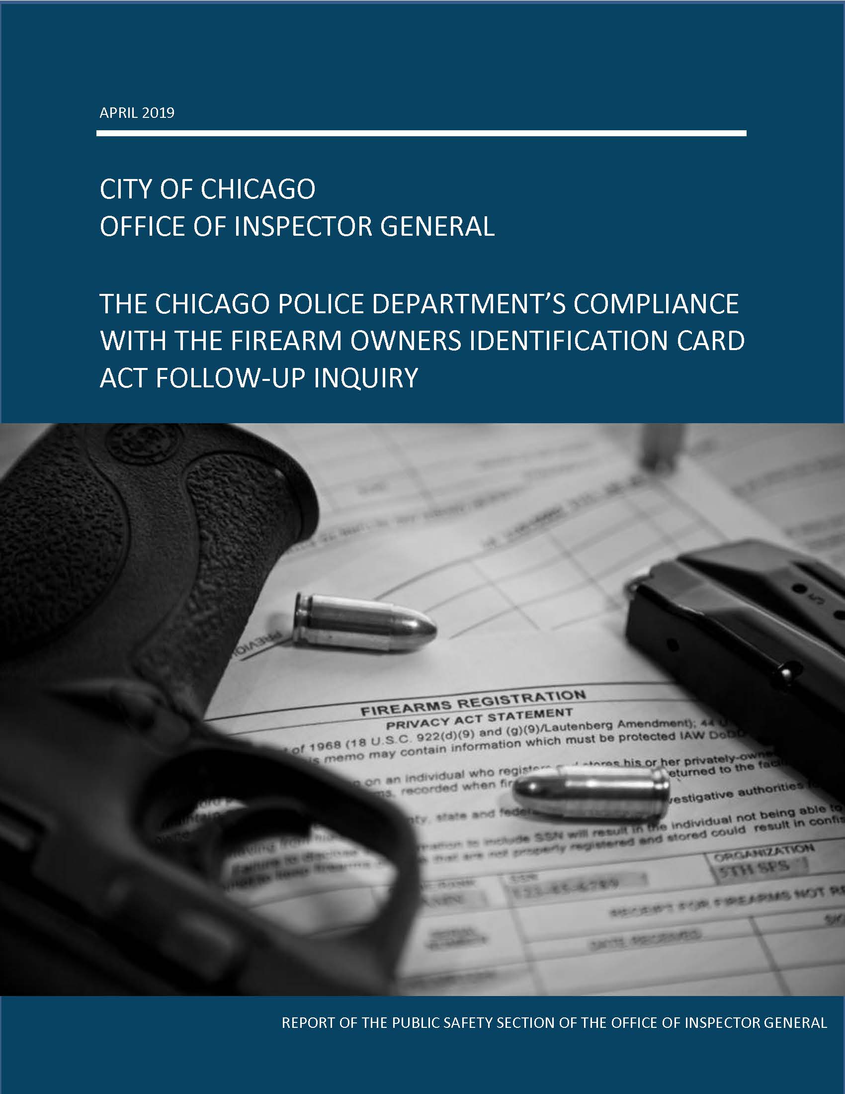 Chicago Police Department’s Compliance with the Firearm Owners Identification Card Act Follow-Up - publication cover