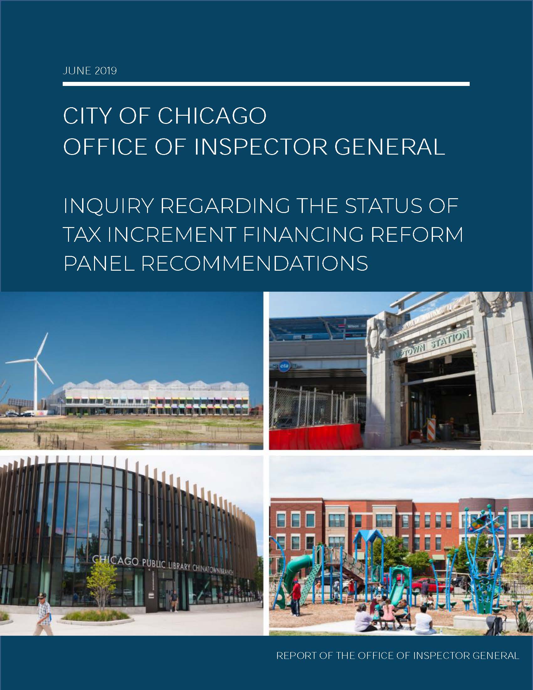 Inquiry Regarding the Status of Tax Increment Financing Reform Panel Recommendations - publication cover
