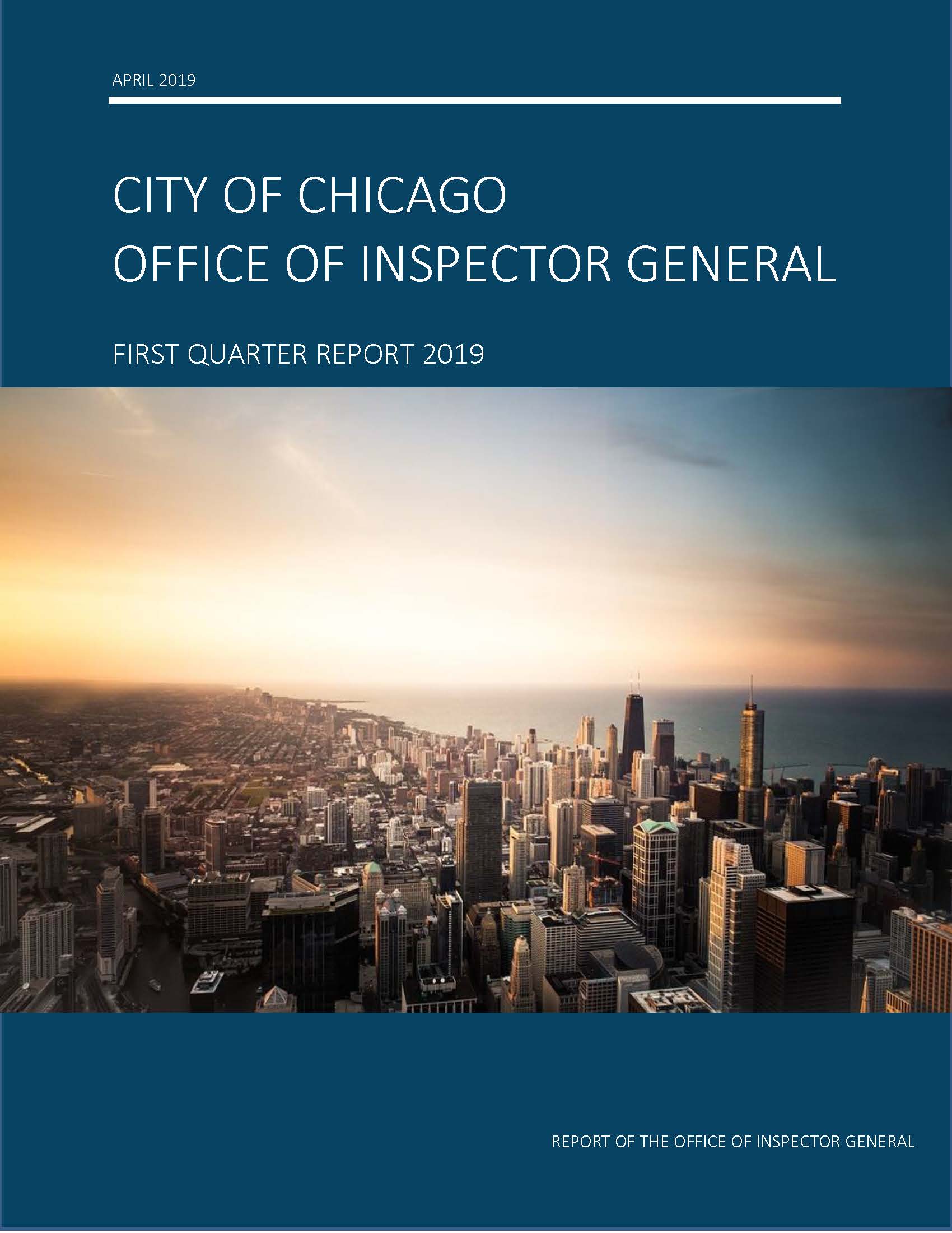 OIG First Quarter Report 2019 - publication cover
