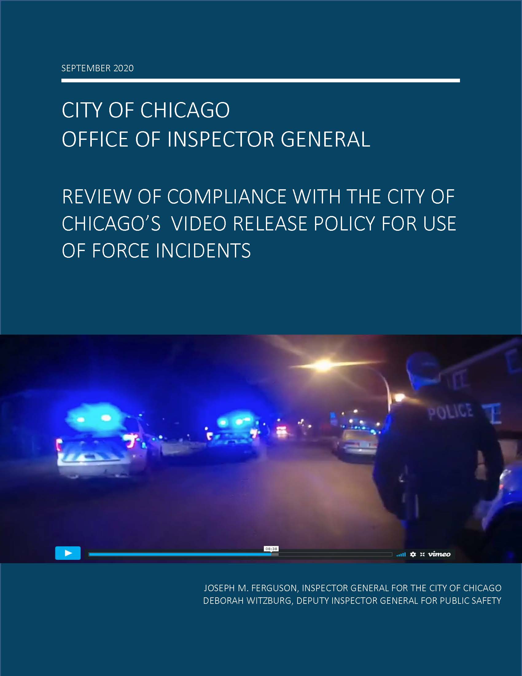 OIG Review of Compliance with the City of Chicago’s Video Release Policy for Use of Force Incidents - publication cover