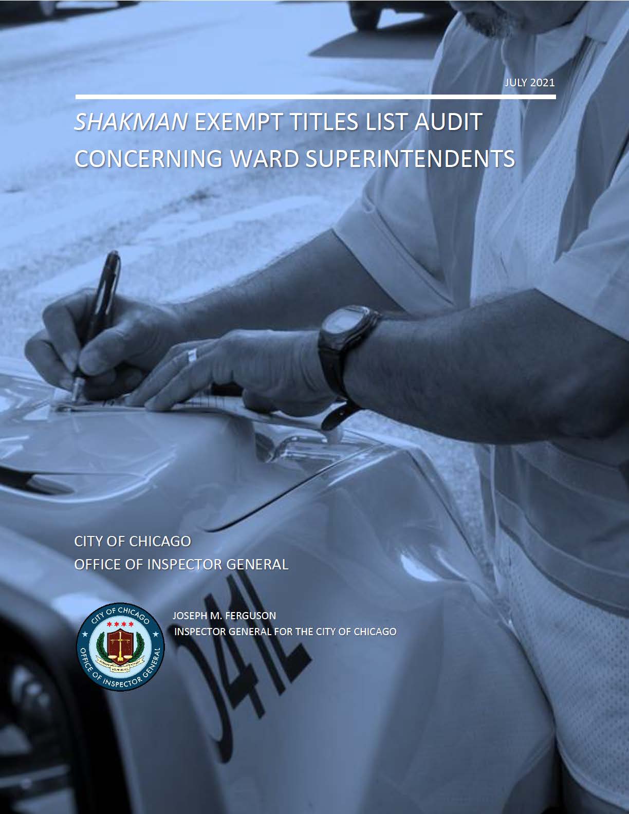 Shakman Exempt Titles List Audit Concerning Ward Superintendents - publication cover