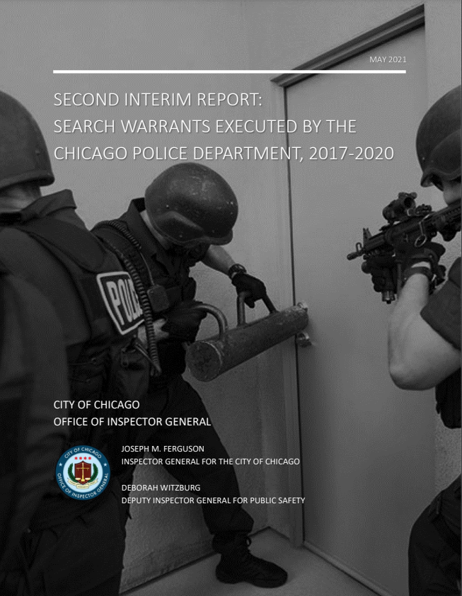 Second Interim Report: Search Warrants Executed by the Chicago Police Department, 2017-2020 - publication cover