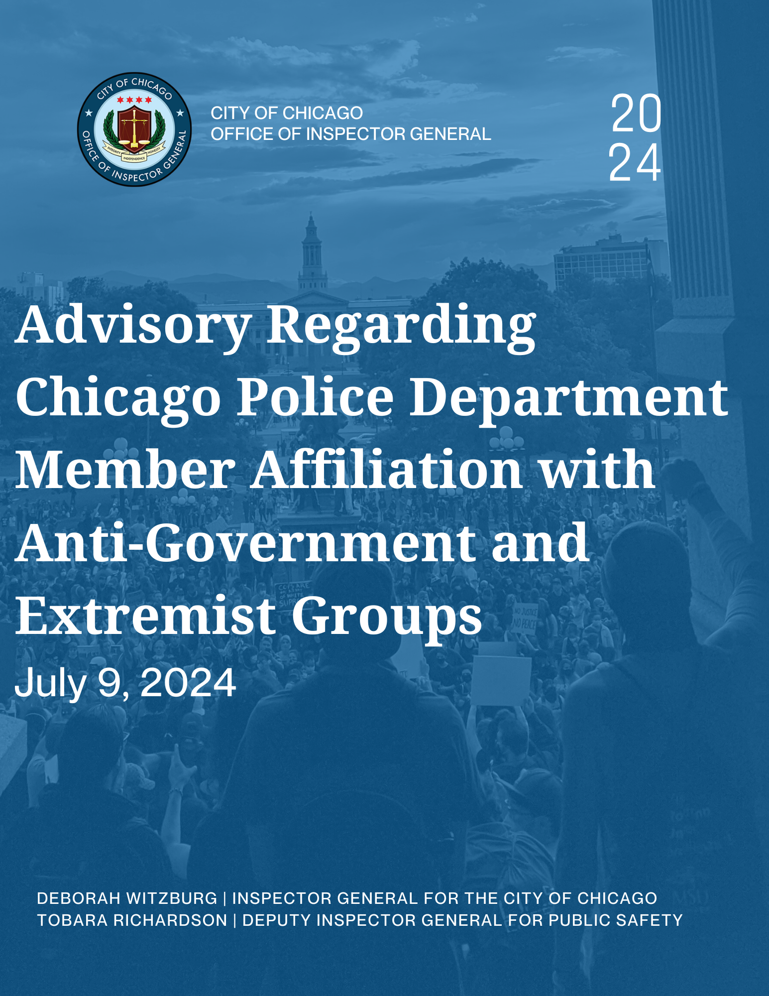 Advisory Regarding Chicago Police Department Member Affiliation with Anti-Government and Extremist Groups - publication cover
