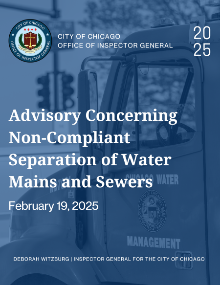 Advisory Concerning Non-Compliant Separation of Water Mains and Sewers - publication cover