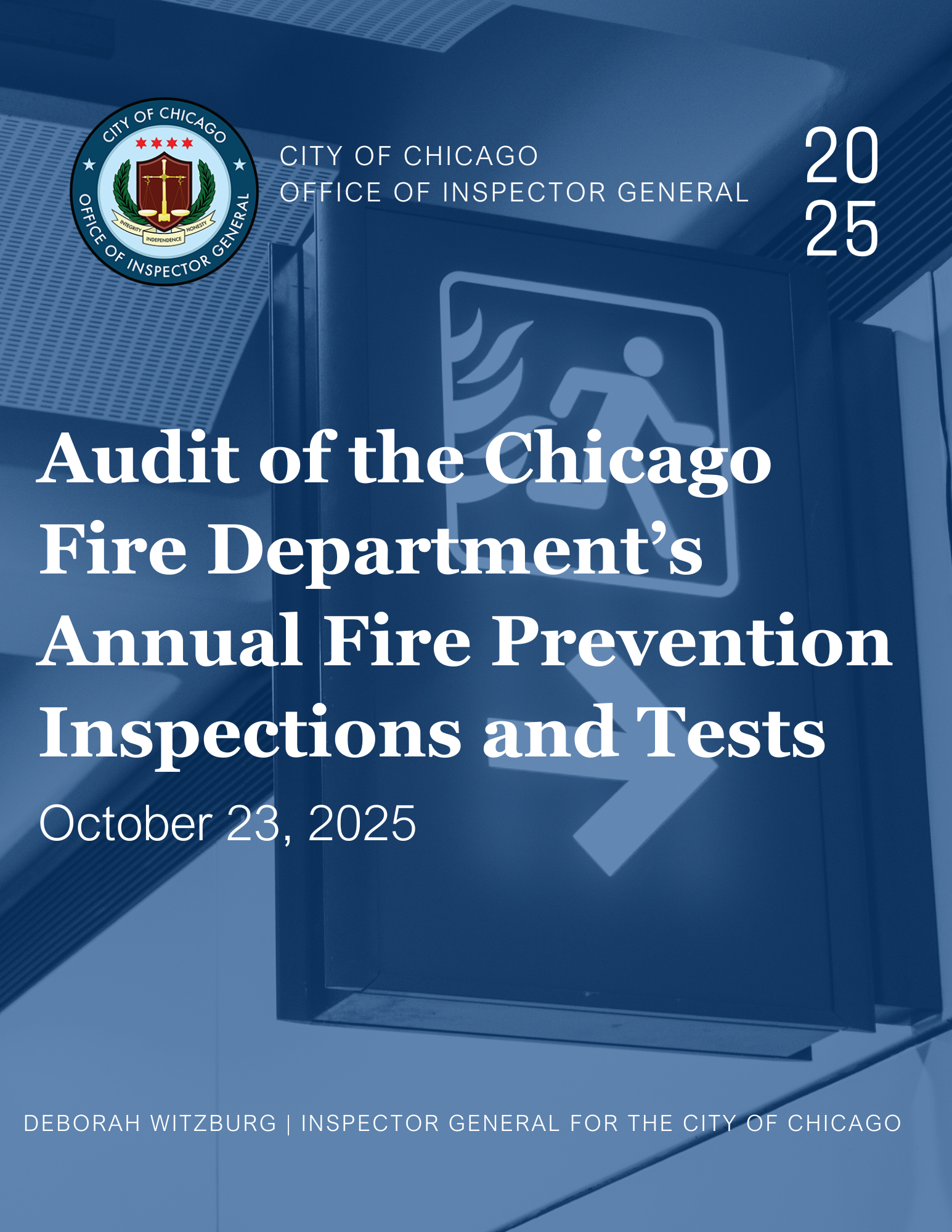 Audit of Chicago Fire Department’s Annual Fire Prevention Inspections and Tests - publication cover